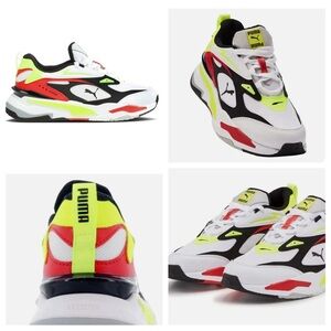 NEW Puma RS-Fast Limits Sneaker Shoes White Black Yellow 38774г US Men's 11